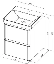 Тумба под раковину Aquanet Эмбер 50 черный матовый 330464