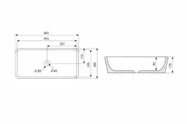 Раковина накладная ABBER RECHTECK 60,5х35х13,5 AC2204MBG, прямоугольная, зеленая матовая