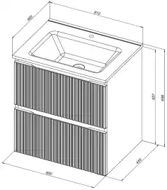Тумба под раковину Aquanet Джейн (Flat) 60 маренго, подвесная, 335427