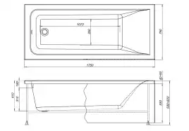Акриловая ванна Aquanet Aura 175x75 (с каркасом), 362715
