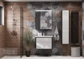 Тумбы под раковину Roca Ronda 70 ZRU9302964 подвесная, цвет, Белый глянец / Антрацит