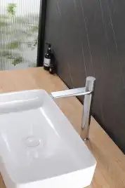 Смеситель для накладной раковины Abber Rund AF8711, с прогрессивным картриджем, высокий, Хром