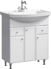 Тумба с раковиной напольная Aqwella Barcelona 75 см, BA0107K, цвет Белый