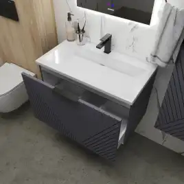 Тумба под раковину Grossman Блисс 60 подвесная, графит матовый (106043)