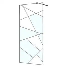 Душевая перегородка Azario 110 AZ-271-110-MGR-CGP, профиль графит матовый, стекло Прозрачное, с графическим принтом