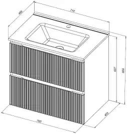 Тумба под раковину Aquanet Джейн (Flat) 70 маренго 335428