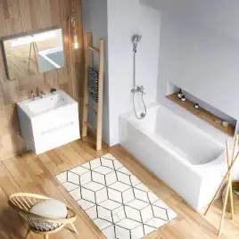 Акриловая ванна Ravak Domino Plus 170х75 C631R00000 прямоугольная, Белая