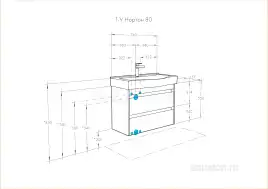Тумба под раковину Aquaton Нортон 80 1A248901NT010 подвесная цвет, белый глянец / дуб эндгрейн