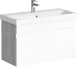 Тумба с раковиной подвесная Aqwella Smart 80 см, SRT0108BS, цвет Бетон светлый