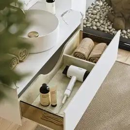 Тумба с раковиной подвесная Aqwella Geometria 100 GE01101WM+STG1014X456MW, со столешницей мрамор белый, цвет белый