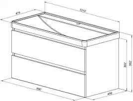 Тумба под раковину Aquanet Вега 2.0 100 маренго, подвесная, 337945