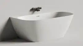 Ванна Salini SOFIA WALL 170х80 102522M из материала S-Stone, Белая матовая