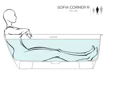 Ванна Salini SOFIA CORNER 170х85 102524M из материала S-Stone, Белая матовая