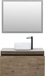 Зеркало Aquanet Nova Lite 100х80 249519 с подстветкой, сенсорный выключатель, Дерево темное