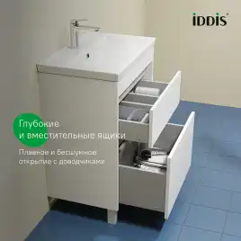 Тумба с раковиной IDDIS Zodiac X 60, напольная, Белая, ZDX60WFi95K