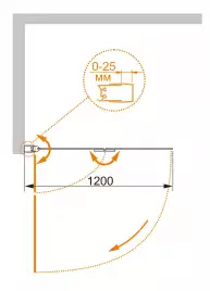 Шторка для ванны Cezares ECO 120 см, ECO-O-V-21-120/140-C-Cr, профиль Хром, стекло Прозрачное