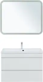 Тумба под раковину Aquanet Нота New 90 2 ящика, белый глянец 335419