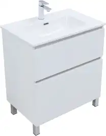 Тумба под раковину Aquanet Вега 70 напольная, белый глянец, 344122
