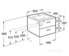 Тумбы под раковину Roca Victoria Nord 60 ZRU9000028 подвесная, цвет, Белый глянец