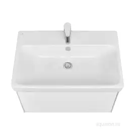 Тумба под раковину Aquaton Асти 70 1A263001AXD70 подвесная цвет, белый глянец / ясень шимо