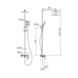 Душевая система IDDIS Bild BILSB1Fi06 для ванны с изливом цвет, Глянцевый хром