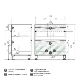 Тумба под раковину Grossman Виста 80 напольная, белая глянцевая (108066)