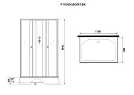 Душевая кабина Niagara Promo 110х80х200 P110/80/26Q/MT/BK средний поддон, без гидромассажа
