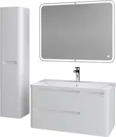 Тумба под раковину Grossman Адель 100 подвесная, белая глянцевая (1010001)