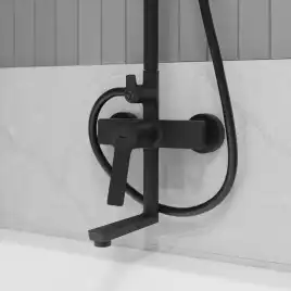 Душевая система IDDIS Parker PARBL3Fi06 для ванны с изливом цвет, Матовый черный