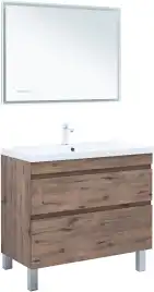 Тумба под раковину Aquanet Нота New 100 напольная, дуб веллингтон табак, 344148