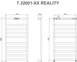 Полотенцесушитель электрический Allen Brau Reality 900х472 7.32001-31 черный матовый