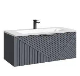 Тумба под раковину Grossman Блисс 100 подвесная, графит матовый (1010048)
