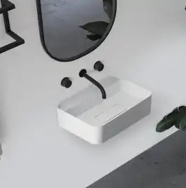 Раковина подвесная ABBER STEIN 50х40х15 AS2626, прямоугольная, белая матовая