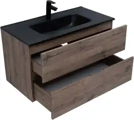 Тумба под раковину Aquanet Алвита New 90 2 ящика, дуб веллингтон табак 334187