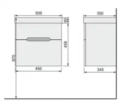 Тумба под раковину Jorno MODUO SLIM 50 Mod.01.50/P/W Белая