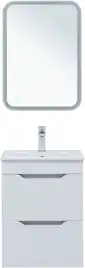 Тумба под раковину Aquanet Практика 50 белый матовый (2 ящика) 330455
