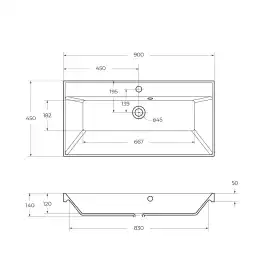 Раковина из литьевого мрамора BelBagno BB900/450-LV-MR-AST