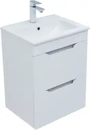 Тумба под раковину Aquanet Практика 50 белый матовый (2 ящика) 330455