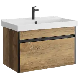 Тумба с раковиной подвесная Aqwella Urban 80 см, URB0108DB, цвет Дуб балтийский