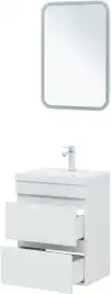 Тумба под раковину Aquanet Нота New 50 2 ящика, белый глянец 335416