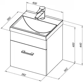 Тумба под раковину Aquanet Нота 40 белый 159137
