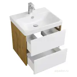 Тумба под раковину Aquaton Сканди 70 1A251801SDZ90 подвесная цвет, белый / дуб рустикальный