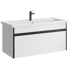 Тумба с раковиной подвесная Aqwella Urban 100 см, URB0110W, цвет Белый