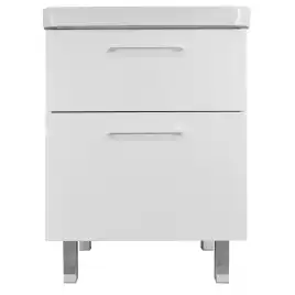 Тумба с раковиной Azario Ника 60 CS00082788, напольная, Белая глянцевая