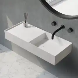 Раковина подвесная ABBER STEIN 80х36х12 AS2648, прямоугольная, белая матовая