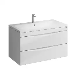 Тумба под раковину Grossman Виста 90 подвесная, белая глянцевая (109061)