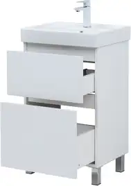 Тумба под раковину Aquanet Вега 50 напольная, белый глянец, 344120