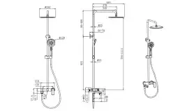 Душевая система Aquatek ВЕГА AQ2040BGM, Оружейная сталь