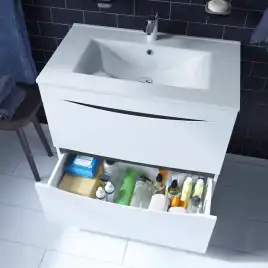 Тумба с раковиной IDDIS Cloud 80, напольная, Белая, CLO80WFi95K