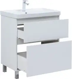 Тумба под раковину Aquanet Вега 70 напольная, белый глянец, 344122